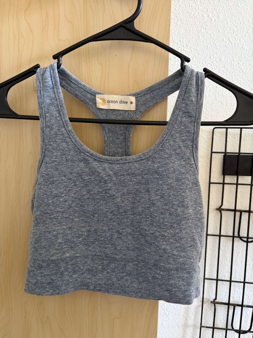 Ocean Drive Heathered Blue Racerback Crop Top